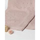 Favori Baby Blanket With Fish Rattle, 100% Cotton Knitted Pointelle In Marine Blue