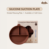 Dodo Baby Silicone Suction Feeding Plate Brown