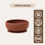 Dodo Baby Silicone Suction Feeding Bowl Brown