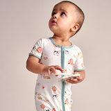 Bubz Bamboo Baby Romper - Soft Breathable Two-Way Zip - Barn