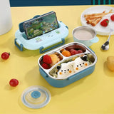 Little Surprise Box,Blue Submarine Theme Compartment Steel Tiffin Lunch Box for Boys and Girls