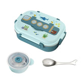 Little Surprise Box,Blue Submarine Theme Compartment Steel Tiffin Lunch Box for Boys and Girls