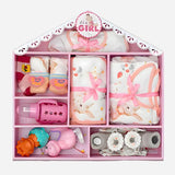 LSB Newborn Baby Girl Wooden Dollhouse Gift Hamper (0-12 months)