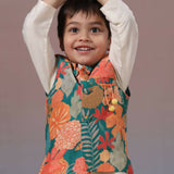 Casa Ninos Green Muslin Jacket Set