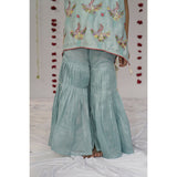 Little Awadh Sea Blue Flamingo Embroidered Set