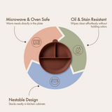 Dodo Baby Silicone Suction Feeding Plate Brown