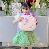 Little Surprise Box,Dewy the Smiley Monster, 3d Lightweight Ergo Backpack for Toddlers and Kids 