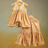 Casa Ninos Yellow Floral Sharara Set
