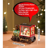 Little Surprise Box Mini Santa Mini Train with LED Light and Music Christmas Table Decor & Gift option