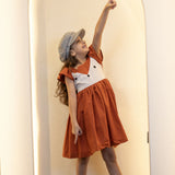 Mamarill Girls A Rust-Orange Frock