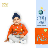 Boys Customised Starry Night Sweater - Orange