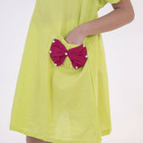 Mamarill Girls A Refreshing Lime-Green Frock