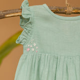 Mamarill Girls Floral Embroidery And Frills Frock