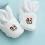 White Bunny Bootie Embroidered