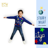 Boys Customised Starry Night Sweater - Navy