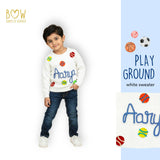 Boys Customised Playground Sweater - White