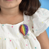 Little Pink Llama Hot Air Balloon-Brooch