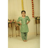 Pankhuri By Priyanka Sage Green Kurta Salwar