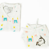 Aariro Jabla & Nappy combo (4 Pcs) - Believe in Unicorn (0-3 months)