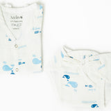 Aariro Jabla & Nappy Combo (4 Pcs) - Nautical (0-3 Months)