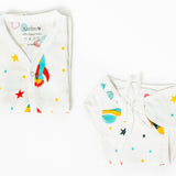 Aariro Jabla & Nappy Combo (4 Pcs) - Reach for the sky (0-3 Months)