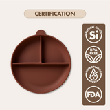 Dodo Baby Silicone Suction Feeding Plate Brown