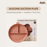 Dodo Baby Silicone Suction Feeding Plate Pink