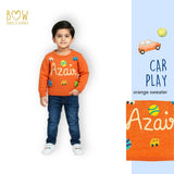 Boys Customised Car Play Sweater - Orange