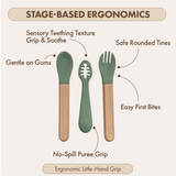 Dodo Baby Silicone Cutlery Set Green