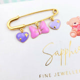 Sparking Hearts and Bow Pin