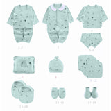 LSB Newborn Baby Boy/Baby Girl 22pcs Gift Box, Mint Green (0 - 12 Months)