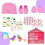 LSB Newborn Baby Girl Wooden Dollhouse Gift Hamper (0-12 months)