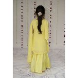 Little Awadh Full Embroidered Chikan Kurta Sharara Set