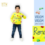 Boys Customised Cars Sweater - Yellow