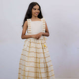 Di & De Premium Handloom Ethnic Wear Set Frill Top With Skirt