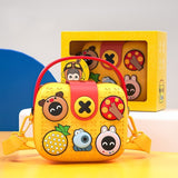 Little Surprise Box,Ornate Yellow Fashion Mini Trinket Purse with Handle and Sling Strap