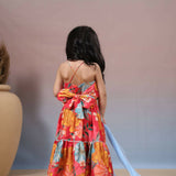 Casa Ninos Sleeveless Pin Tuck Multicolour Lengha Set