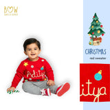 Boys Customised Christmas Sweater - Red
