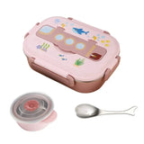 Little Surprise Box,Pink Submarine Theme Compartment Steel Tiffin Lunch Box for Boys and Girls