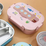 Little Surprise Box,Pink Submarine Theme Compartment Steel Tiffin Lunch Box for Boys and Girls