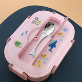 Little Surprise Box,Pink Submarine Theme Compartment Steel Tiffin Lunch Box for Boys and Girls