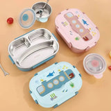 Little Surprise Box,Pink Submarine Theme Compartment Steel Tiffin Lunch Box for Boys and Girls