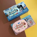 Little Surprise Box,Pink Submarine Theme Compartment Steel Tiffin Lunch Box for Boys and Girls