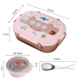 Little Surprise Box,Pink Submarine Theme Compartment Steel Tiffin Lunch Box for Boys and Girls