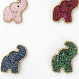 Little Pink Llama Elephant-Hair Clip-Green