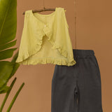 Mamarill Girls Yellow Cotton Top With Pant