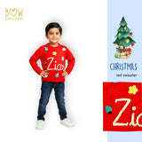Boys Customised Christmas Sweater - Red