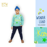 Boys Customised Wonderland Sweater - Turquoise