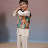 Casa Ninos Green Muslin Jacket Set