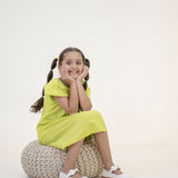 Mamarill Girls A Refreshing Lime-Green Frock